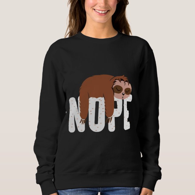 Lazy Sloth Nope Cute Sloth T Shirt (Framsida)