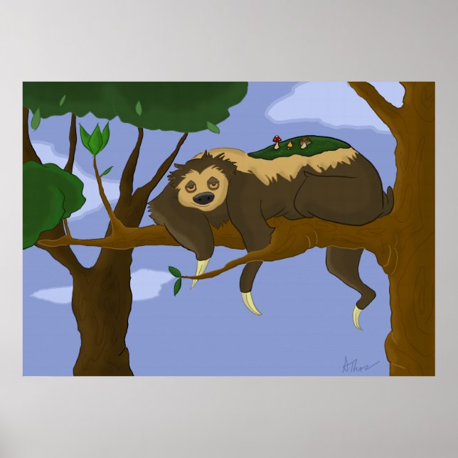 Lazy Sloth Poster (Framsidan)