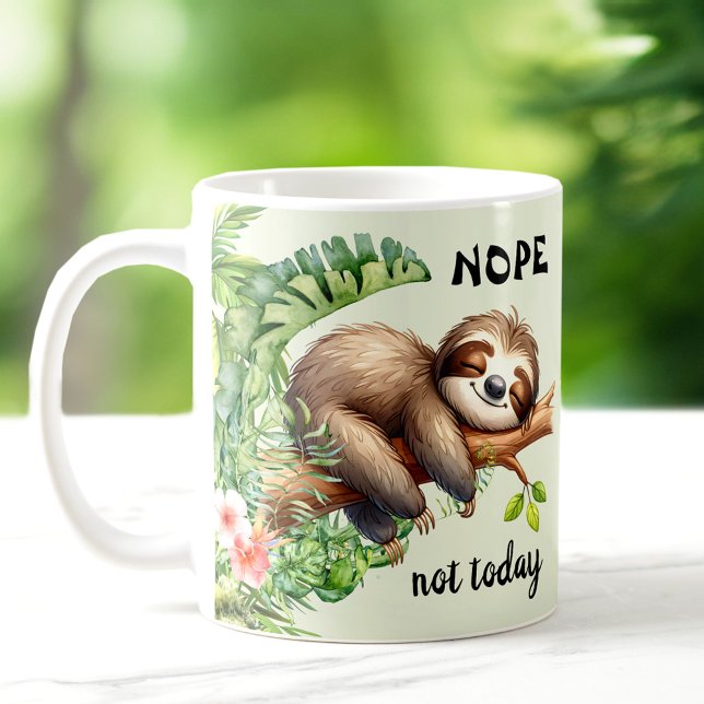 Lazy Sloth Safari Jungle Cute Animal Kaffemugg (Not Today Lazy Sloth Safari Jungle Cute Animal Coffee Mug)