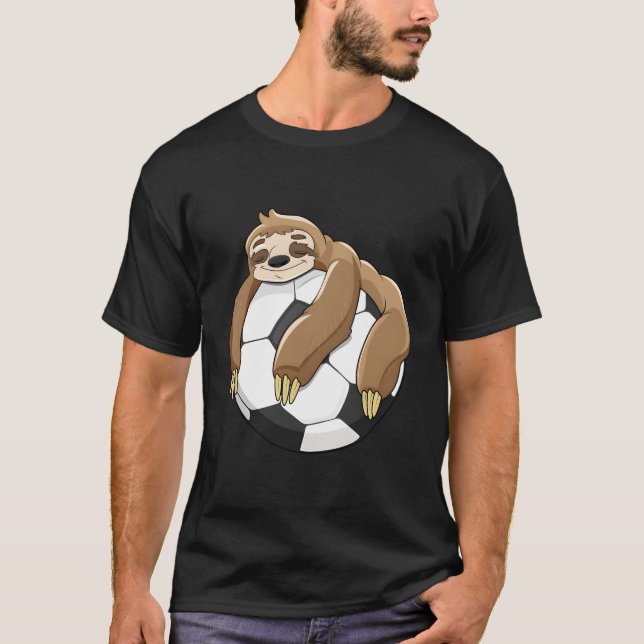 Lazy Sloth Soccer Shirt Älskare Team Boll Kid T Shirt (Framsida)