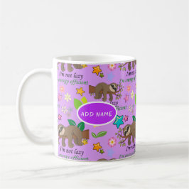Lazy Sloth Violet Orchid Lila blommor | Hörn Kaffemugg