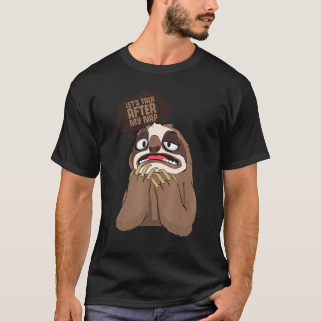 Lazy Sömnig Ignorant Sloth T Shirt (Framsida)