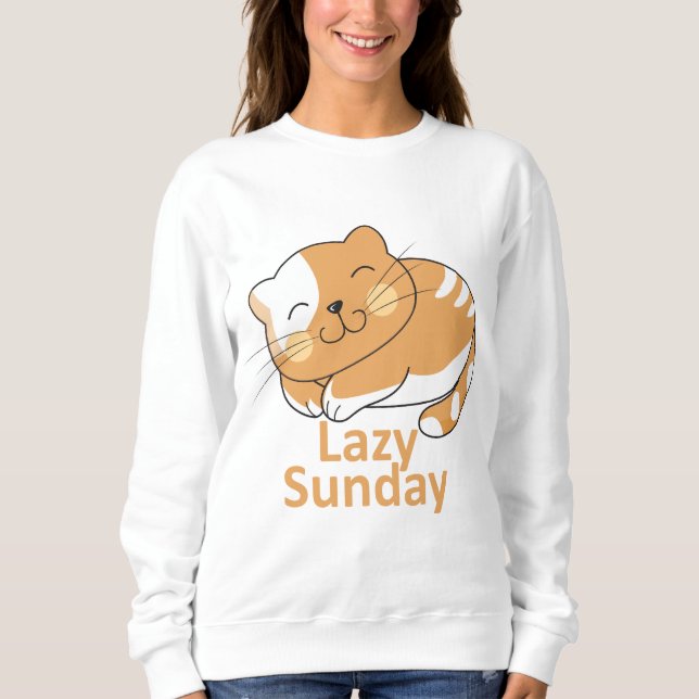 "Lazy Söndag, Lycklig Heart T Shirt (Framsida)