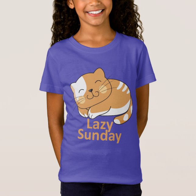 "Lazy Söndag, Lycklig Heart" T Shirt (Framsida)