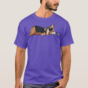 Lazy Sploot Rödhårig Tricolor Corgi T Shirt