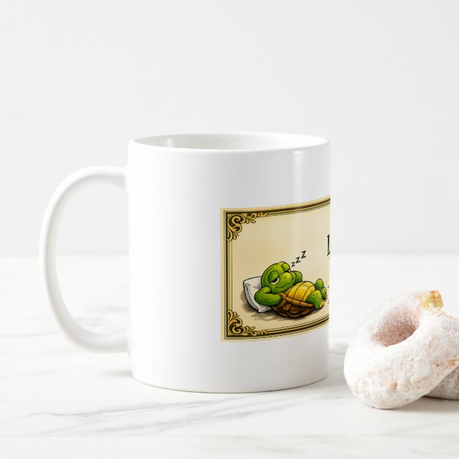 lazy turtle diploma kaffemugg (Med munk)