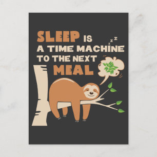 Lazybone Sloth som kärlek ska äta och äta utsökt m Vykort