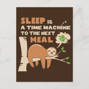 Lazybone Sloth som kärlek ska äta och äta utsökt m Vykort