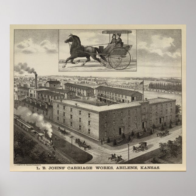 LB Johns' Carriage Works, Abilene, Kansas Poster (Framsidan)