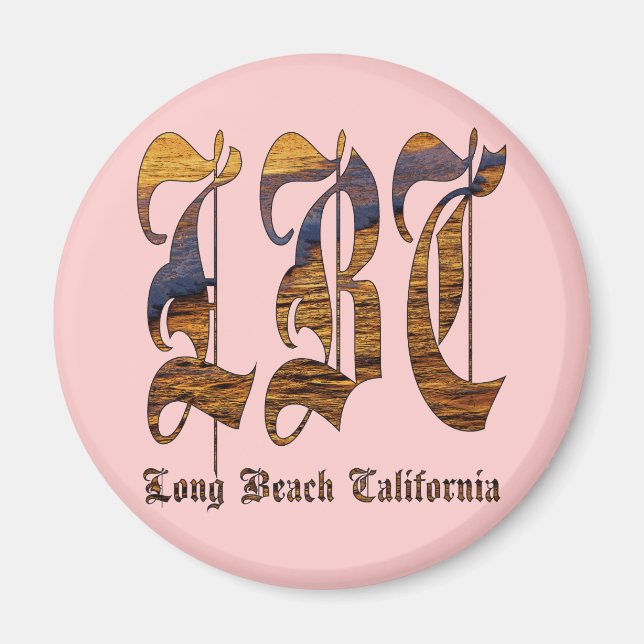 lbc, long beach, kalifornien, surf, strand, hav, s magnet (Framsidan)