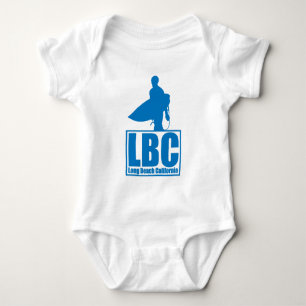 LBC - Long Beach Kalifornien - surfa - blått Tee Shirt