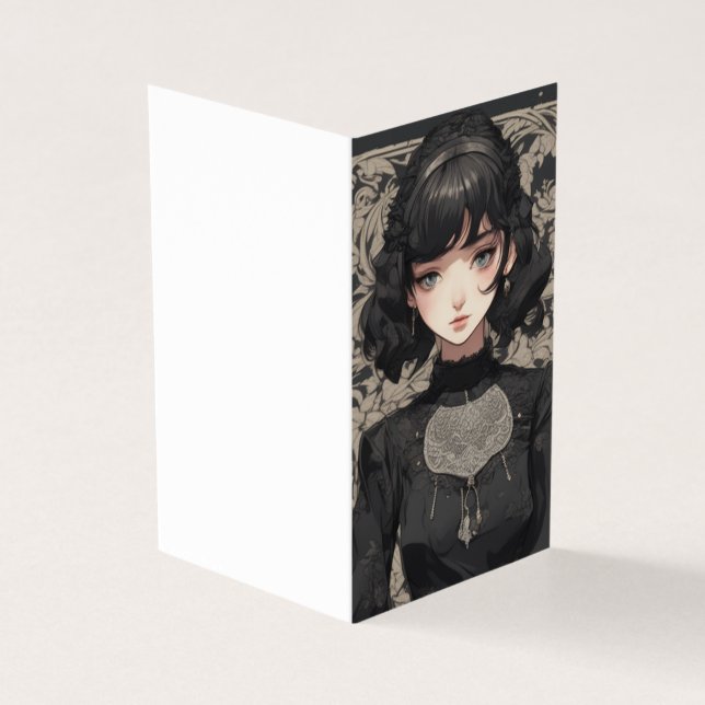 LBD Little Black Dress Mysterious gotious Blank Kort (Utsida)