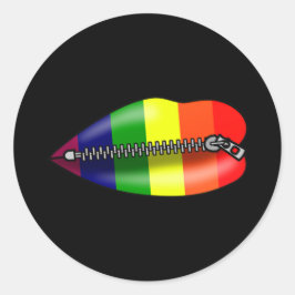 LBGTQ Läppar stänger tyst Runt Klistermärke