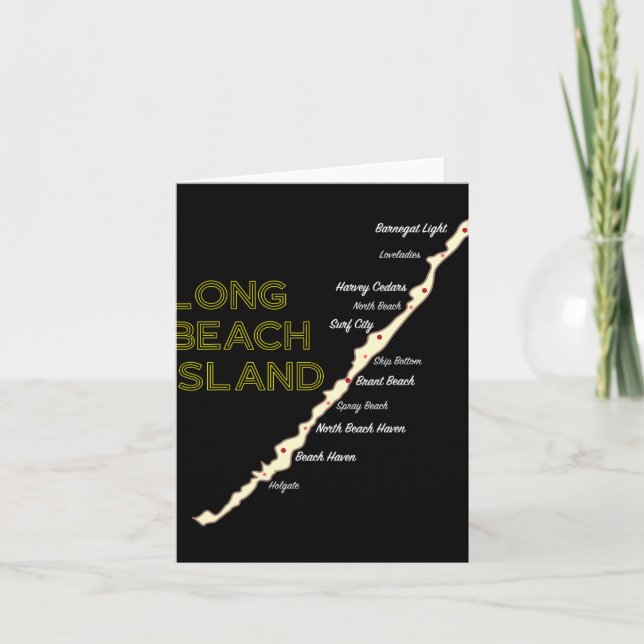 Lbi Nj Long Beach Island New Jersey Nj Beach House Kort (Framsida)