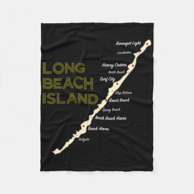 Lbi Nj Long Beach Island New Jersey Nj Strand Hus Fleecefilt (Framsidan)