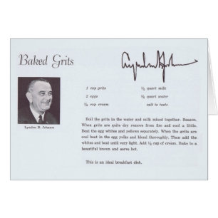 LBJ Baked Grits Recipe Hälsningskort