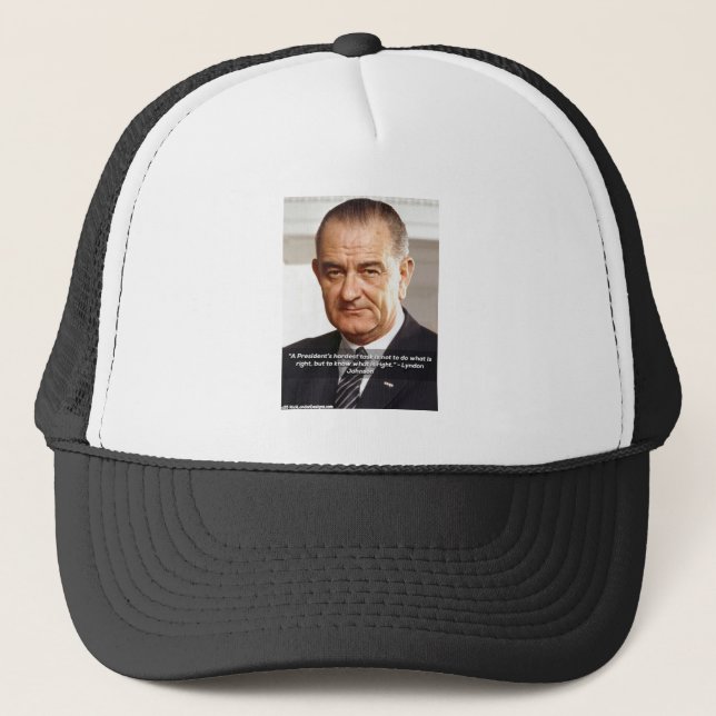 LBJ och "Att veta vad som är rätt" Citat  Keps (Framsida)
