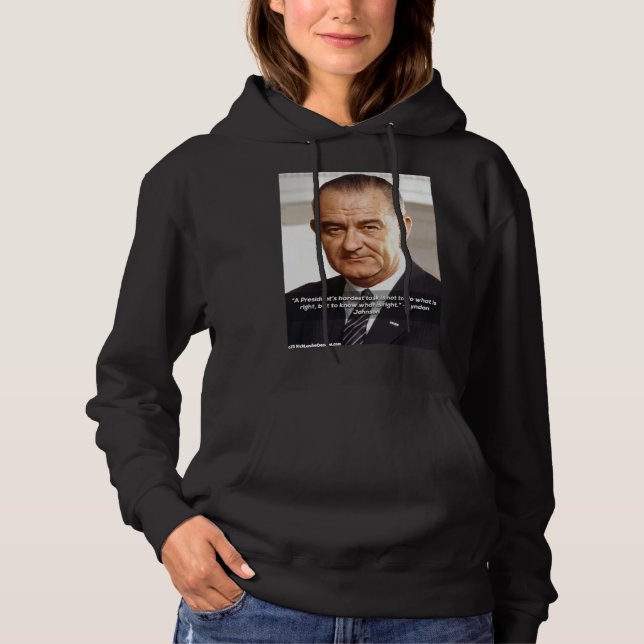 LBJ Och "Att veta vad som är rätt" Citat T Shirt (Framsida)