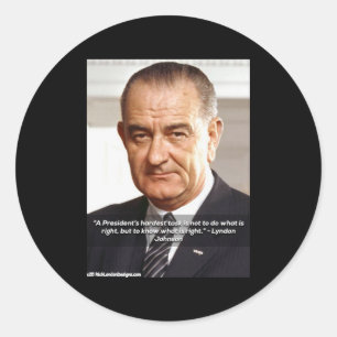 LBJ "Veta vad som är rätt" Konsthantverk, Scrapboo Runt Klistermärke