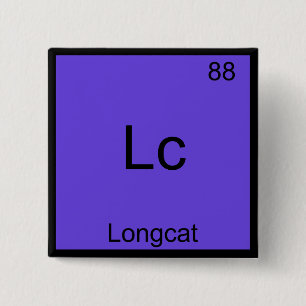 Lc - Longcat Roligt Kemisymbol Meme T-Shirt Knapp