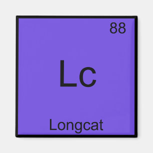 Lc - Longcat Roligt Kemisymbol Meme T-Shirt Magnet