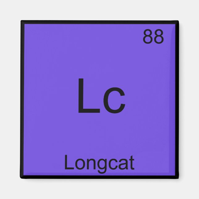 Lc - Longcat Roligt Kemisymbol Meme T-Shirt Magnet (Framsidan)