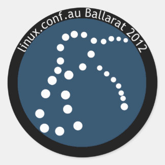 LCA2012-etikett med text Runt Klistermärke