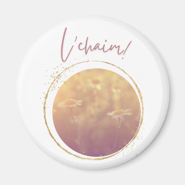 L'chaim (en popast med Wildblommor) Magnet (Framsidan)