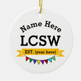 LCSW Gift Licensed Clinical Social Worker Julgransprydnad Keramik