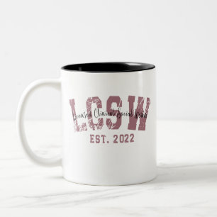 LCSW Studenten 2022-licensierat Clinical Social Wo Två-Tonad Mugg