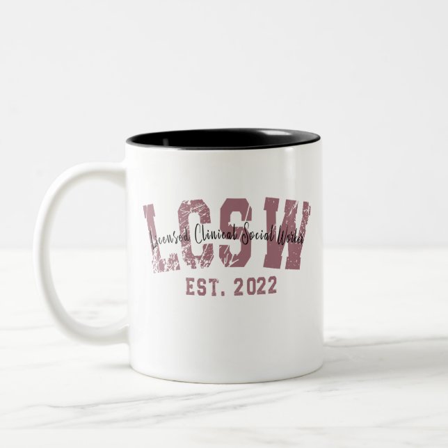 LCSW Studenten 2022-licensierat Clinical Social Wo Två-Tonad Mugg (Vänster)
