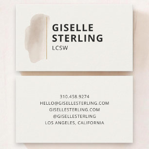 LCSW-terapeut Neutral Beige Visitkort