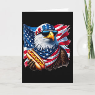 Ld Eagle Hotdog Rolig Amerikansk Patriotisk 4:e Ju Kort