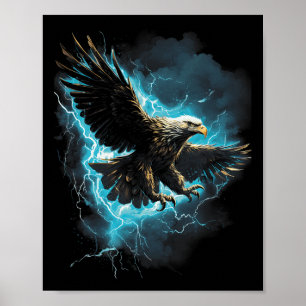 Ld Eagle Kristet Tro Kors Usa Flagga Patriotisk Poster