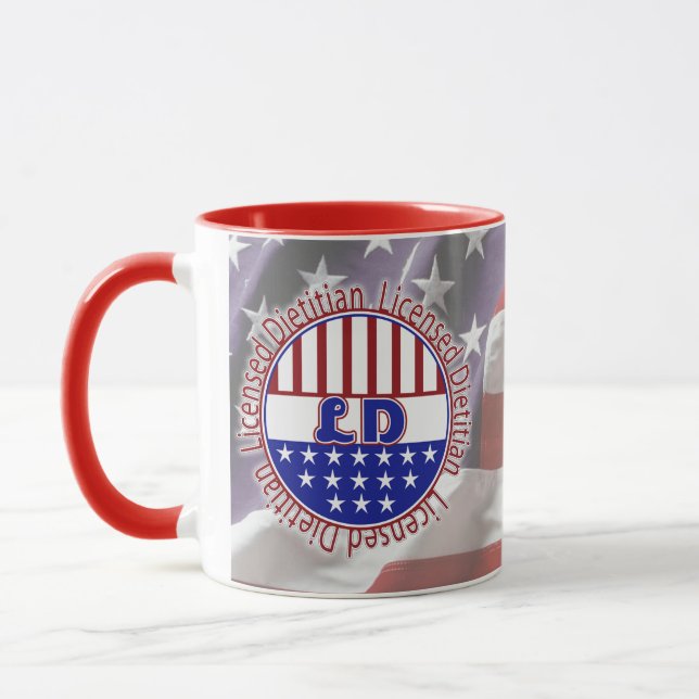 LD Licensed Dietitian PATRIOTIC Mugg (Vänster)
