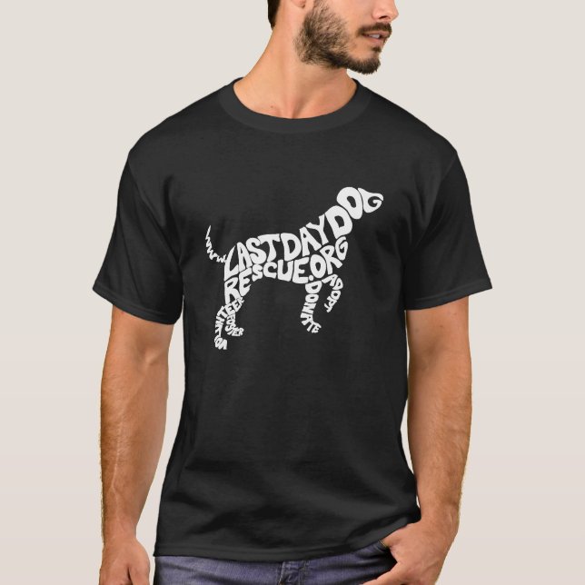 LDDR-dogmisk form T (vit hund) Tee (Framsida)