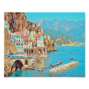ldp ATRANI.- Amalfi Kusten - Fototryck