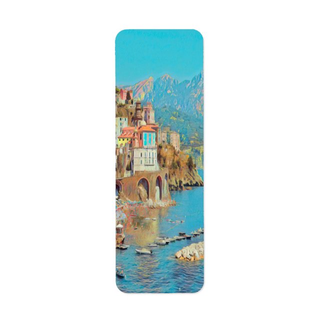 ldp ATRANI.- Amalfi Kusten - Returadress Etikett (Framsidan)