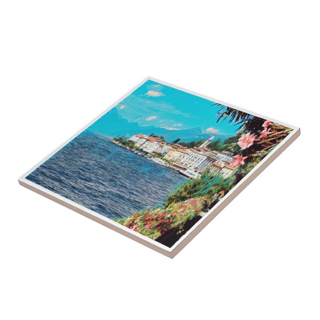 ldp BELLAGIO - Sjö Como - Lombardiet, Italien Kakelplatta (Sidan)