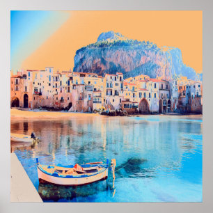 ldp CEFALDB - Sicily - strand - panorama Poster