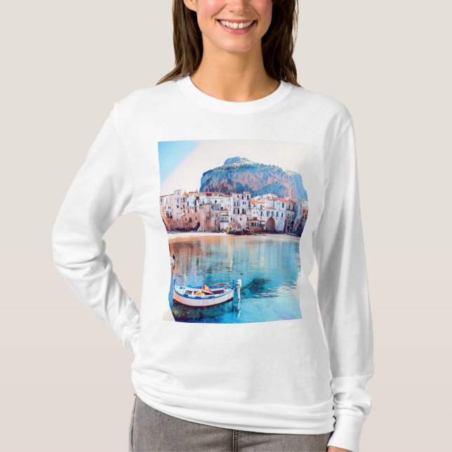 ldp CEFALDB - Sicily - strand - panorama T Shirt (Framsida)