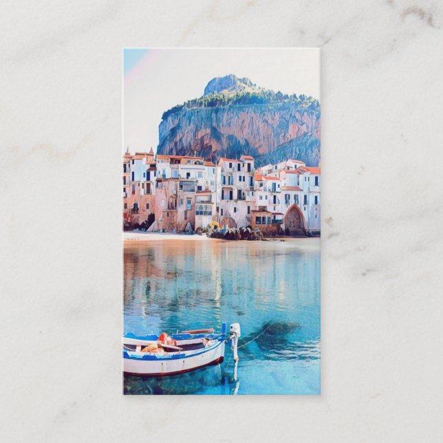 ldp CEFALDB - Sicily - strand - panorama Visitkort (Framsida)