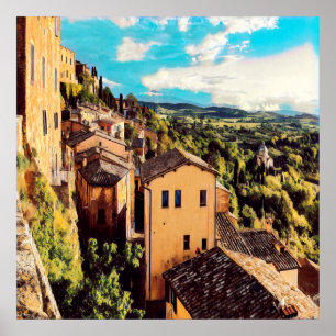 ldp MONTEPULCIANO - city - panorama - - Poster