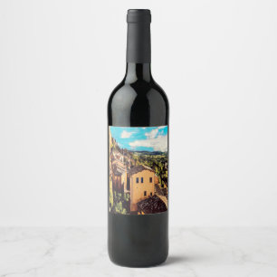 ldp MONTEPULCIANO - city - panorama - - Vinflaska Etikett