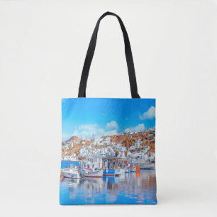 ldp MYKONOS - fiskefartyg - hamn - panorama Tygkasse