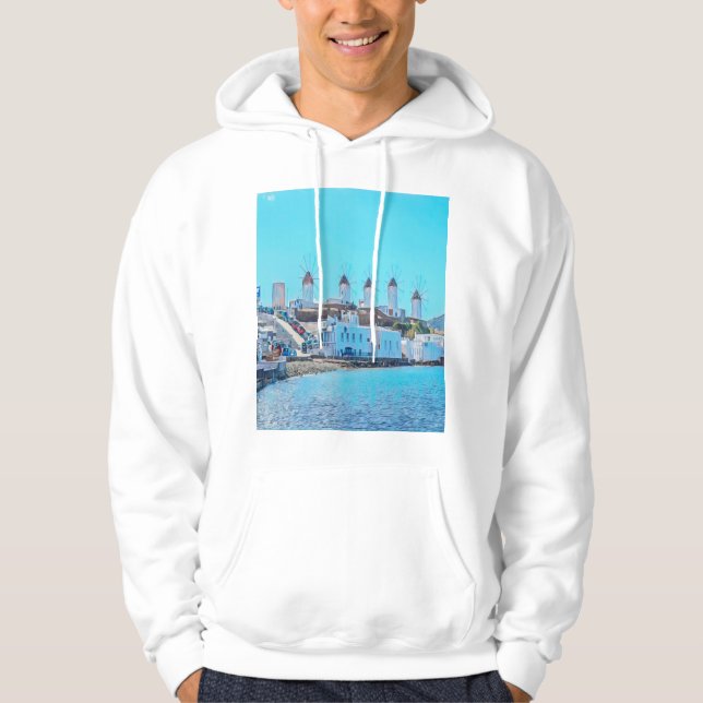 ldp MYKONOS - Windmills havsvattenvy - Hoodie (Framsida)