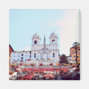 ldp PIAZZA DI SPAGNA - Rom - med blommor - Magnet