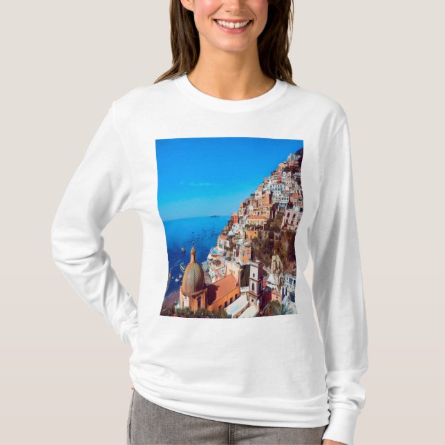 ldp POSITANO - Amalfi Kusten - Panorama T Shirt (Framsida)
