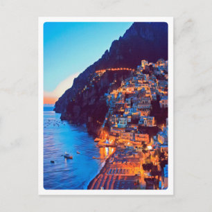 ldp POSITANO Amalfi Kusten - solnedgång tagen av H Vykort