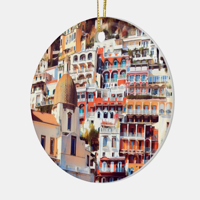 ldp POSITANO - city - Church Santa Maria Assunta - Julgransprydnad Keramik (Vänster)